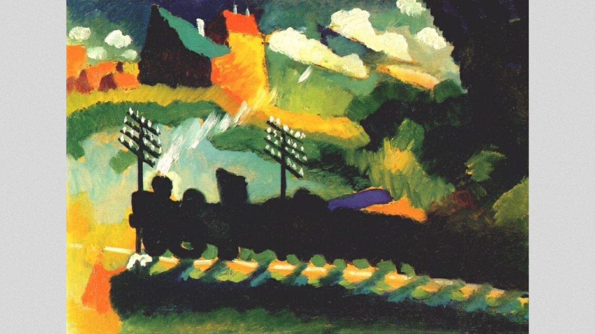 
Murnau, Train and castle is a highly decorated artwork by Kandinsky.
