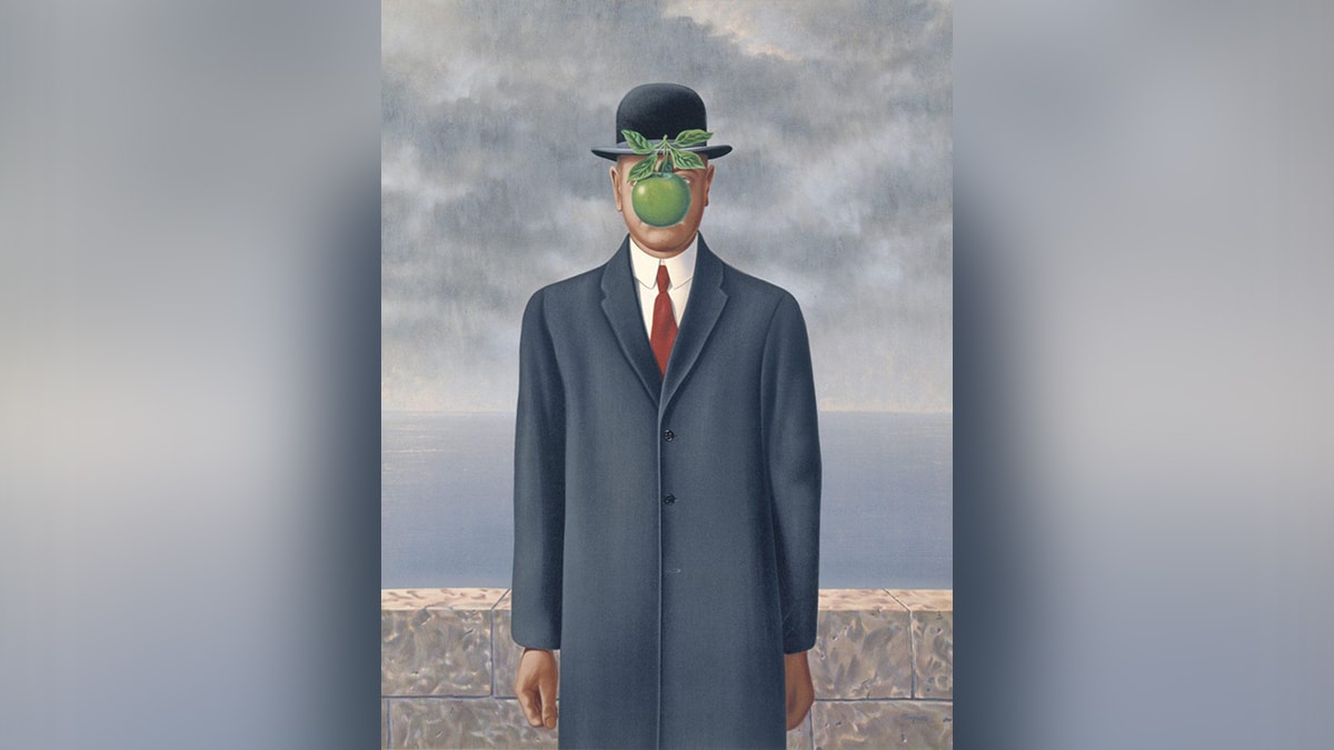 One of the famous painting by René Magritte, "The Son of Man."