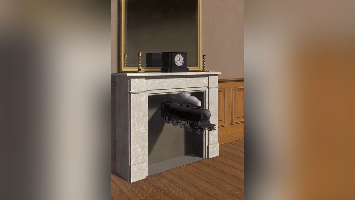 One of the famous painting by René Magritte, "Time Transfixed."