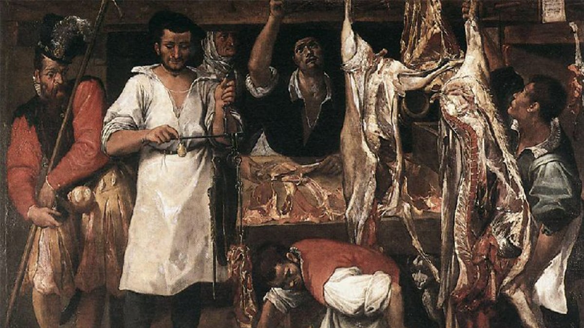 The still life painting of the Butcher's shop