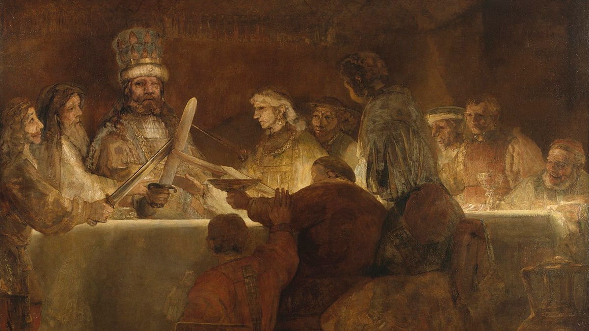 The Conspiracy of Claudius Civilis one of the famous Rembrandt paintings.