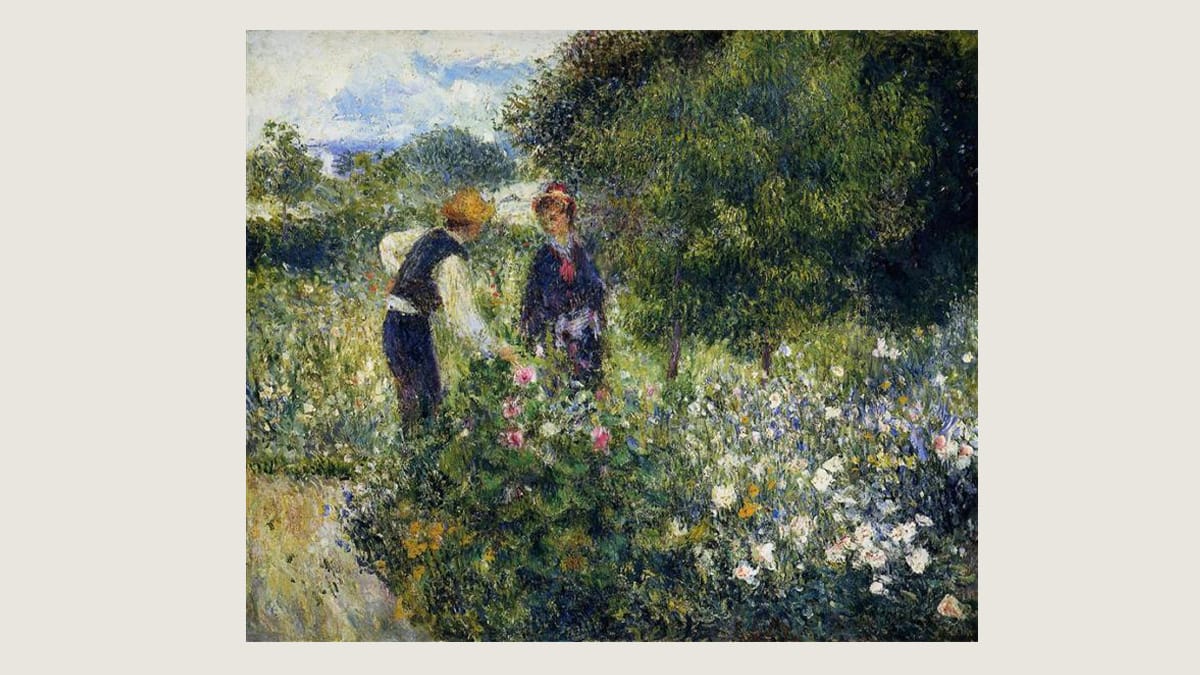 Famous Renoir painting Picking Flowers.