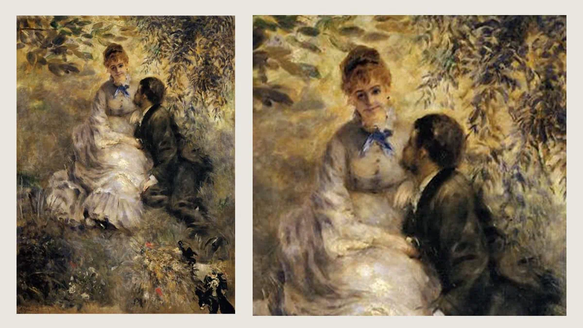 Famous Renoir painting The Lovers. 