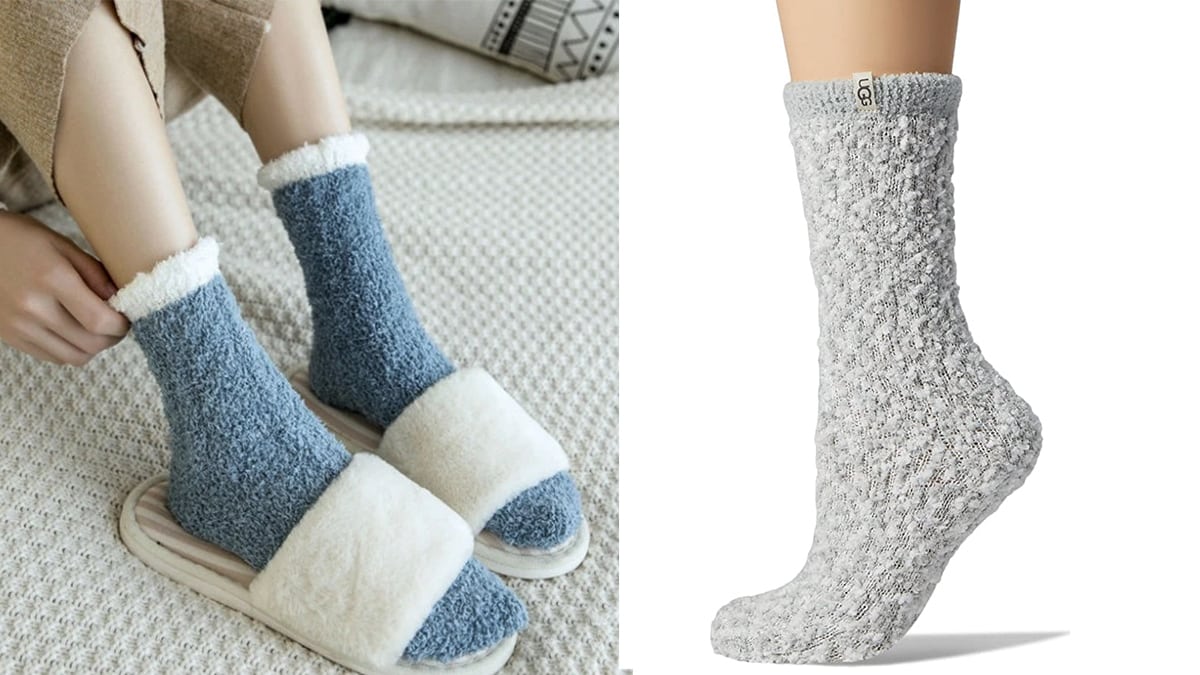 a pair of Cozy Chenille Socks, a secret santa gift