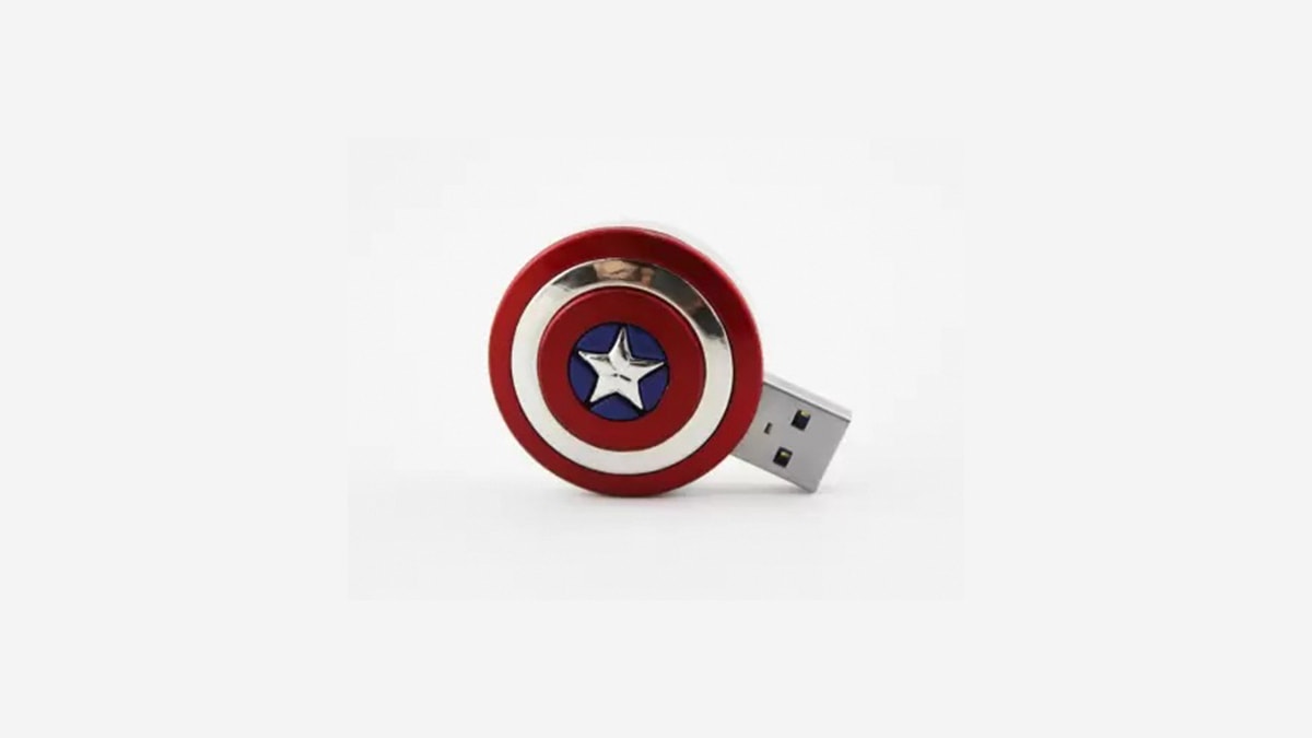 a Captain America personalized pendrive, a secret santa gift