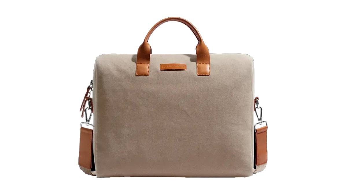 A tan colored laptop bag from Kohl's