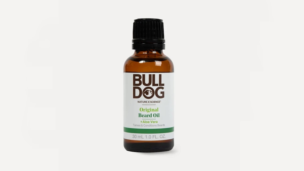 Beard oil from bull dog.