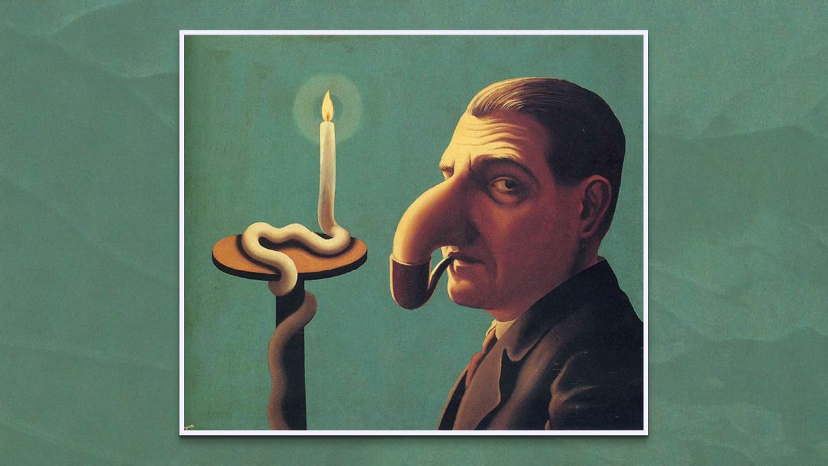 Surrealist artwork, philosopher's lamp
