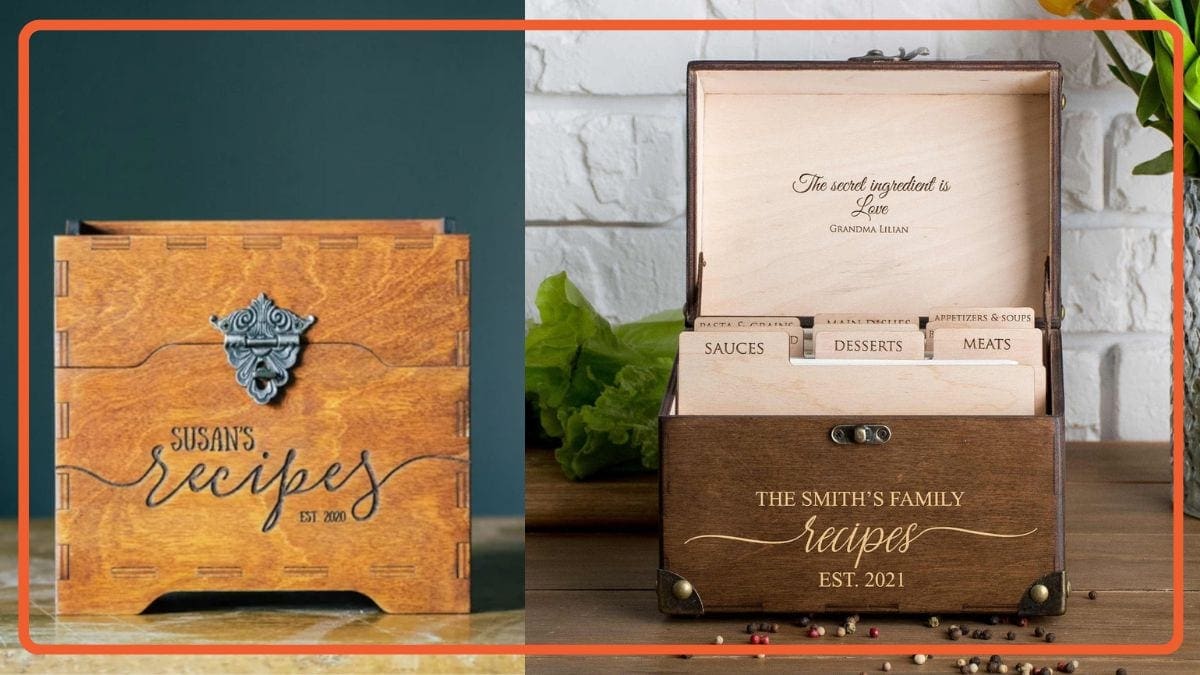a beautiful recipe box as a Thanksgiving Gifts