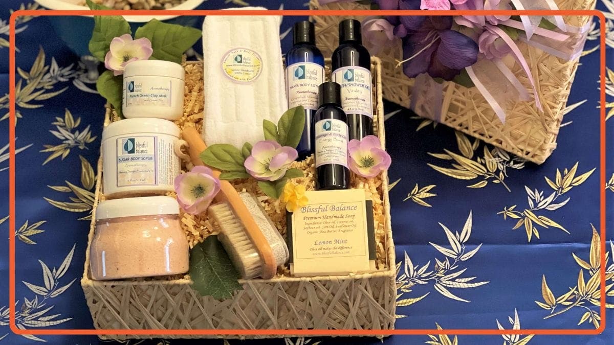 an aromatherapy gift basket as a Thanksgiving Gifts