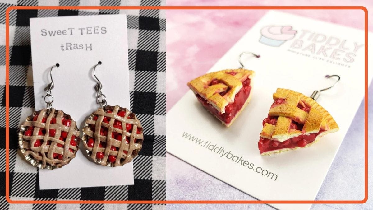 a couple of cherry pie earrings as Thanksgiving Gifts