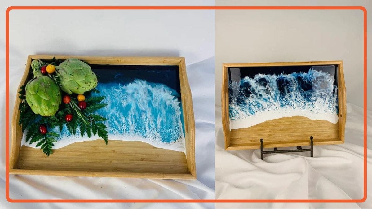 a resin tray that has the design of the ocean that can be given as a thanksgiving gift