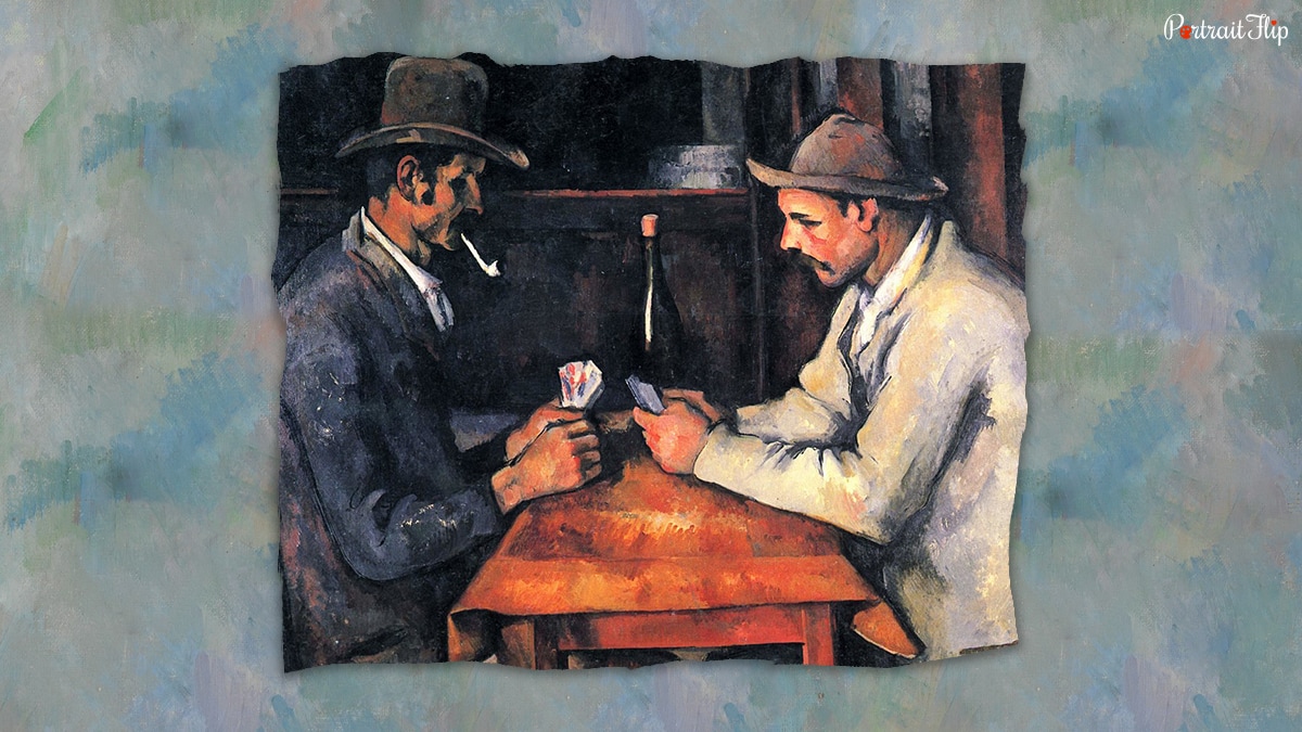Third version of painting "The Card Players" that exhibits in Private Collection.