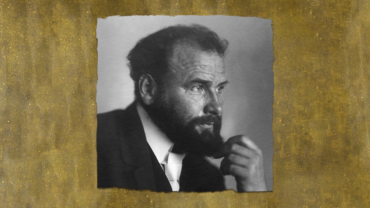 Picture of the famous artist Gustav Klimt who painted the most renowned painting The Kiss.