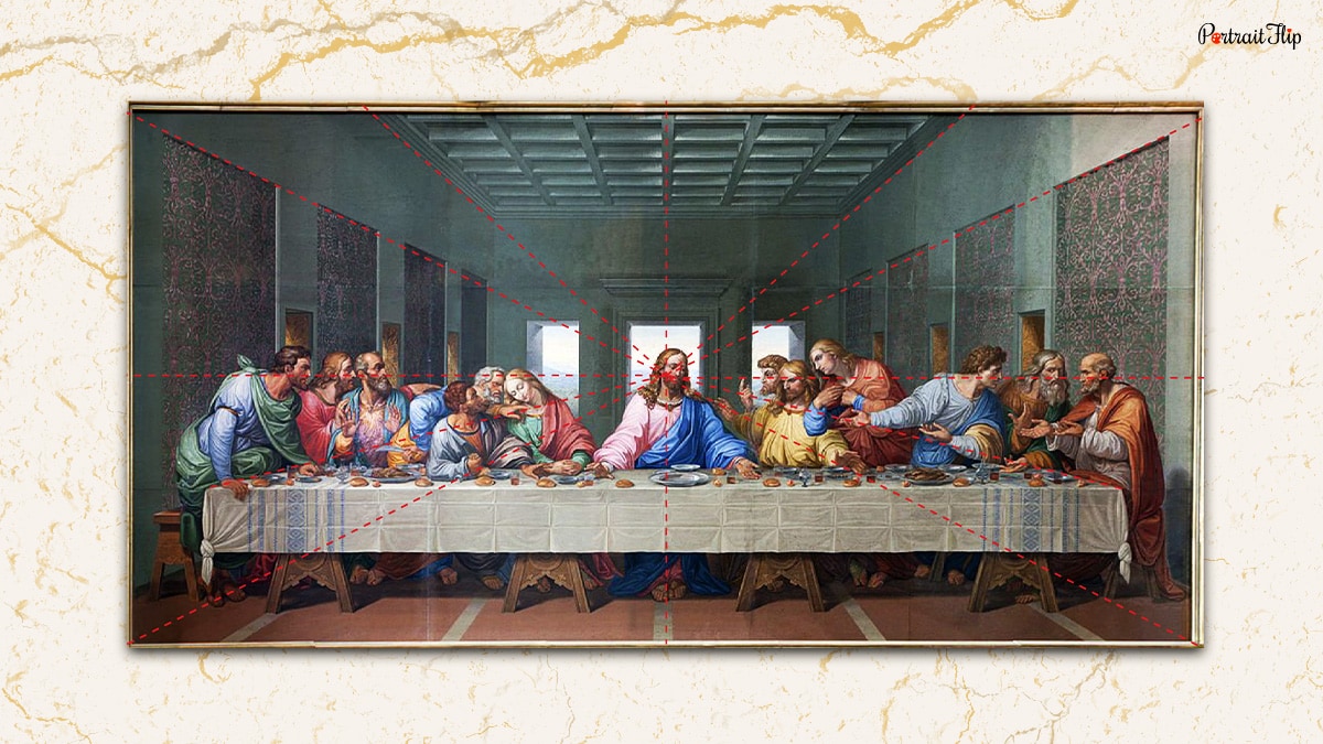 The Last Supper painting where jesus is shown as the center character of the artwork