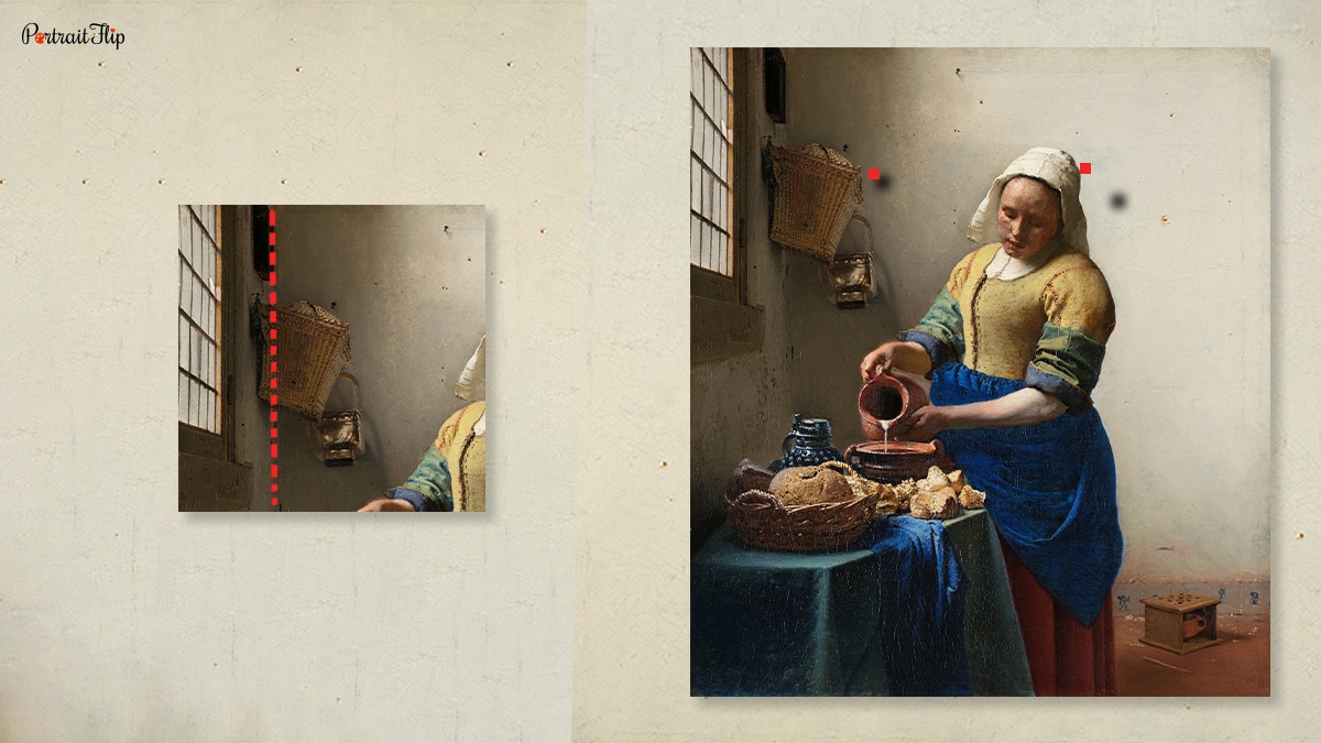 Depth in the Milkmaid by Johannes Vermeer. 