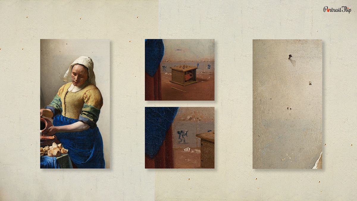 Themes and symbols in the Milkmaid by Vermeer. 