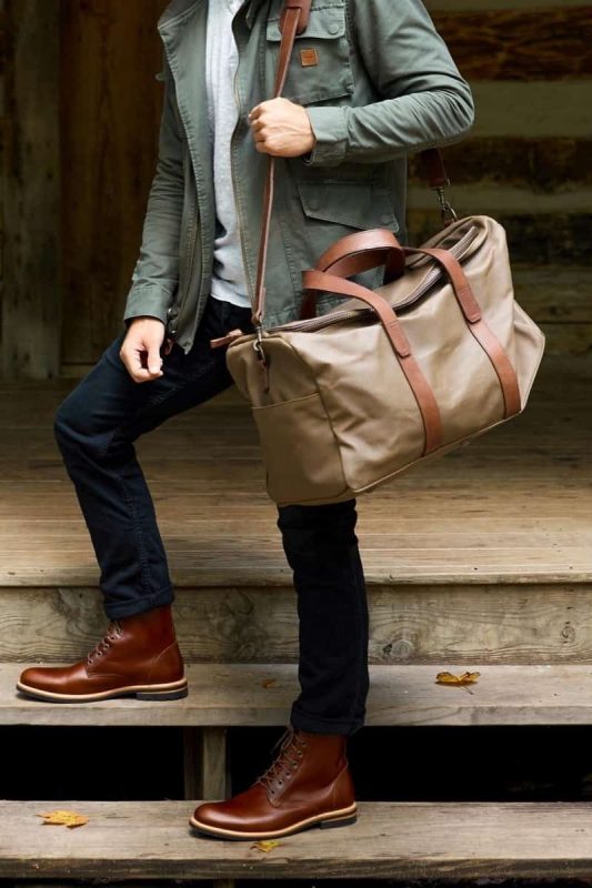 a custom weekender handbag as one of the most unique gift ideas for him for Christmas