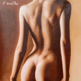 A picture of a person with a naked back that is converted as valentine’s day paintings