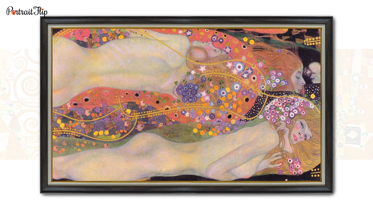 One of the famous paintings by Gustav Klimt, "Water Serpents II."