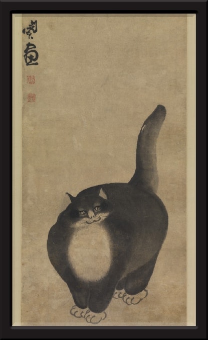 The black cat by Min Zhen is one of the famous cat paintings