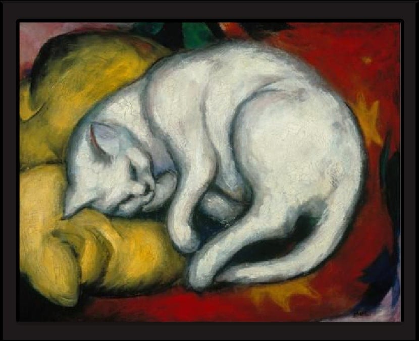 The white cat by Franz Marc is one of the famous cat paintings