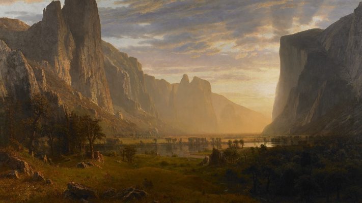 Famous Landscape Paintings A Journey From Reality To Serenity Famous Landscapes Paintings Looking Down The Yosemite Valley By Albert Bierstadt 1865 711x400