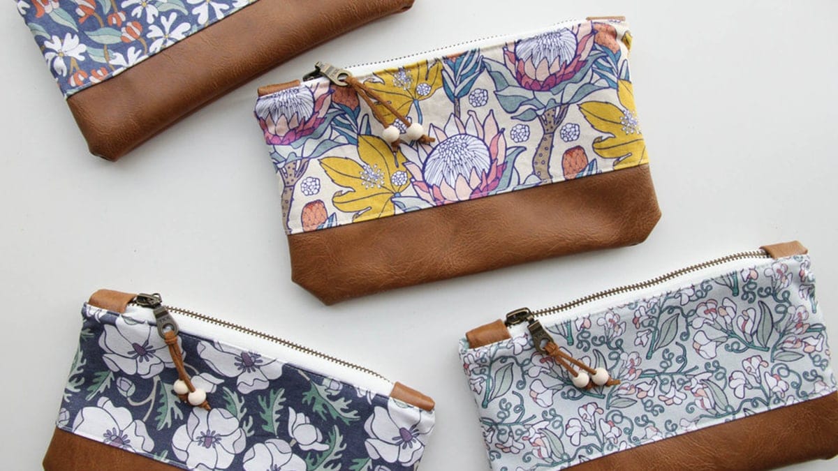 Handmade pouches made with eco-friendly cloth fabric in colorful prints