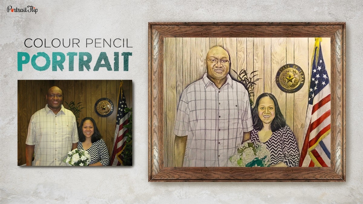 Framing their most cherished memory in a color pencil portrait as a memorial day gift. 