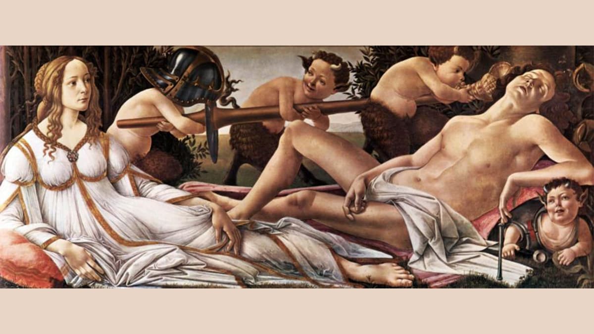 Mars and Venus is a famous painting by Botticelli