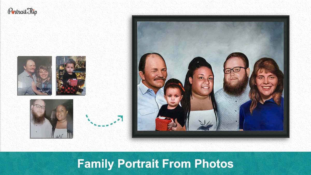 Family portrait from photos