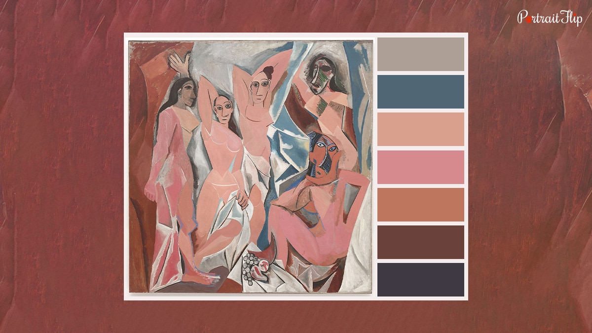 Color palette of Les Demoiselles d'Avignon. 