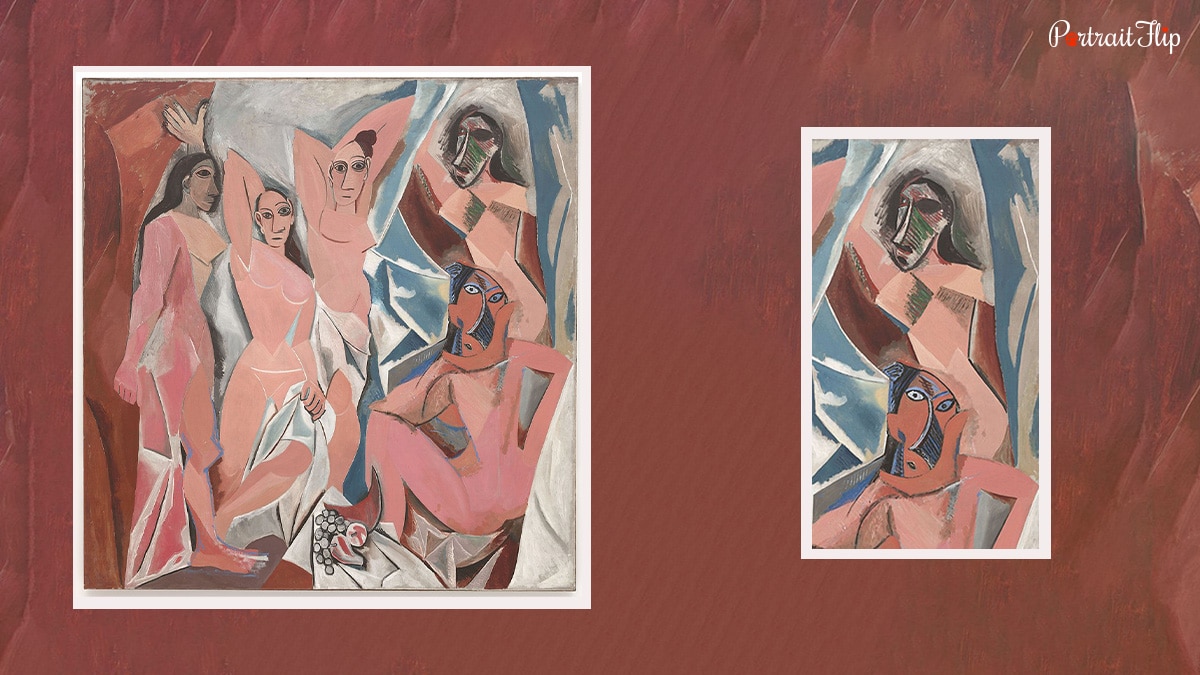 Tribal masks by Pablo Picasso in Les Demoiselles d'Avognon.