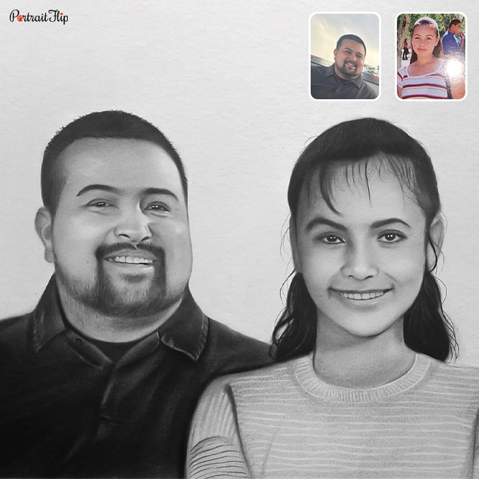 Black and white picture of a man and a woman that is converted into merged portraits
