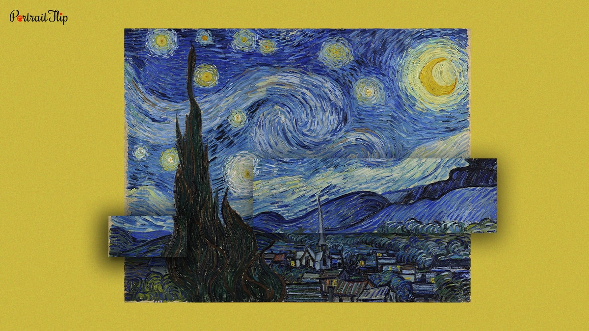 Mountains from Starry Night by Van Gogh