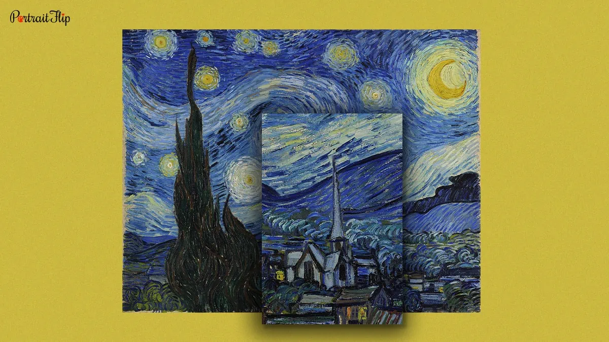 The tower of the church from Starry Night by Van Gogh