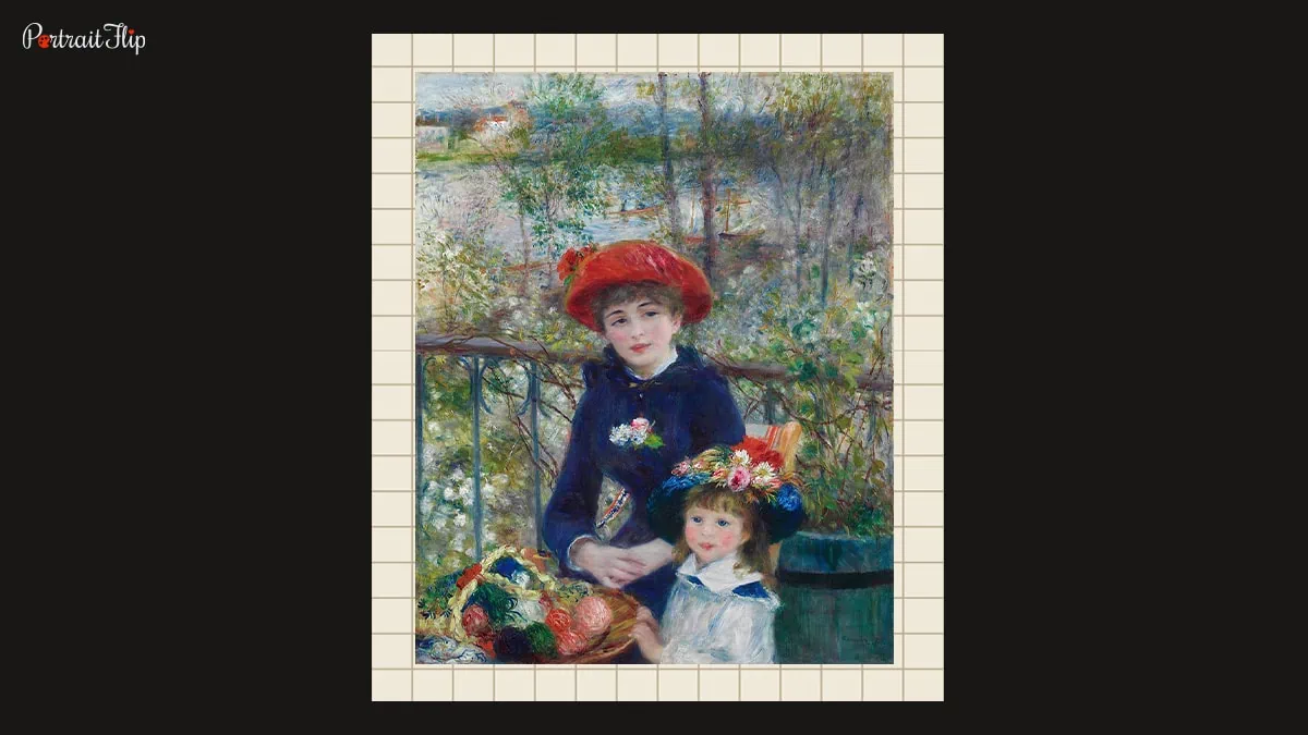 Two sisters, a painting by impressionist painter
