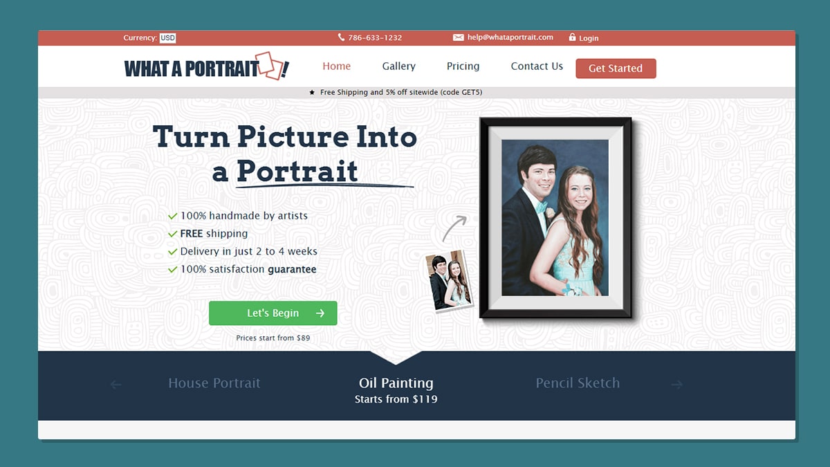Glimpse of What A Portrait website one of the custom painting place 