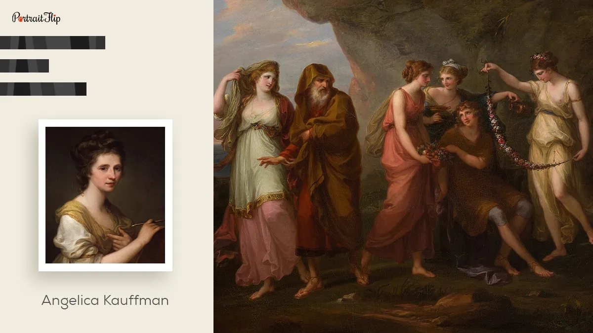 famous female painter Angelica Kauffman and her artwork