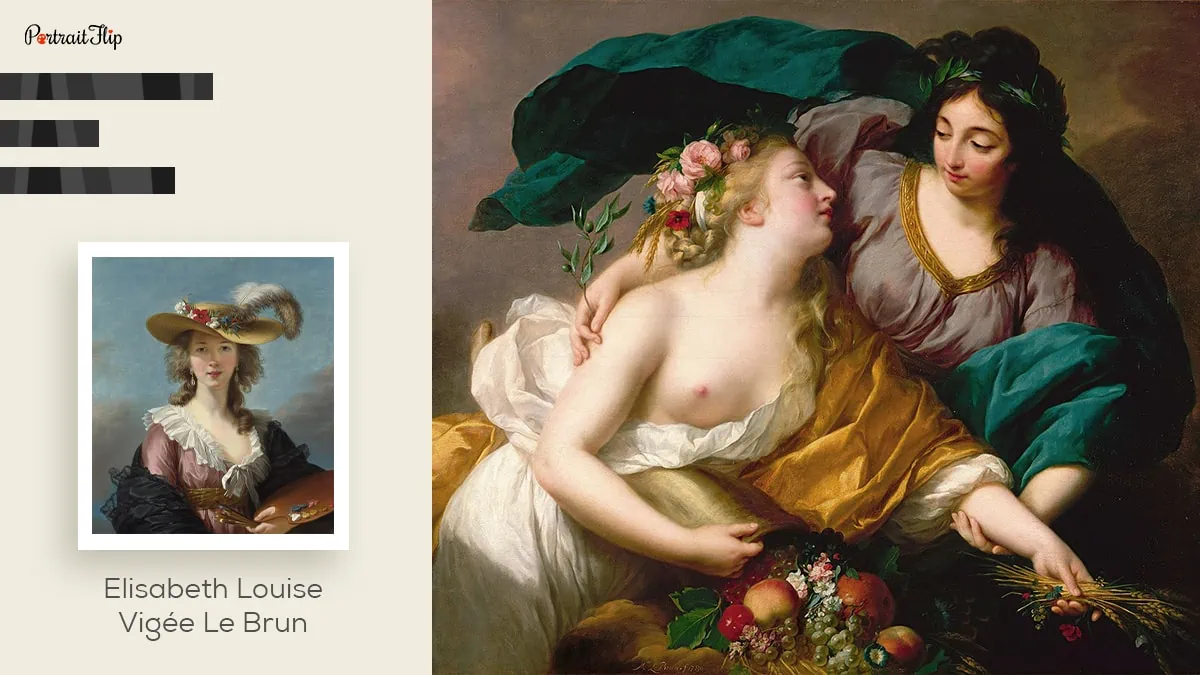famous female painter, Elisabeth Louise Vigée Le Brun and her artwork