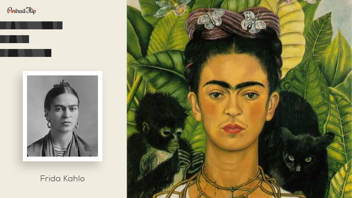 famous female painter, Frida Kahlo and her artwork