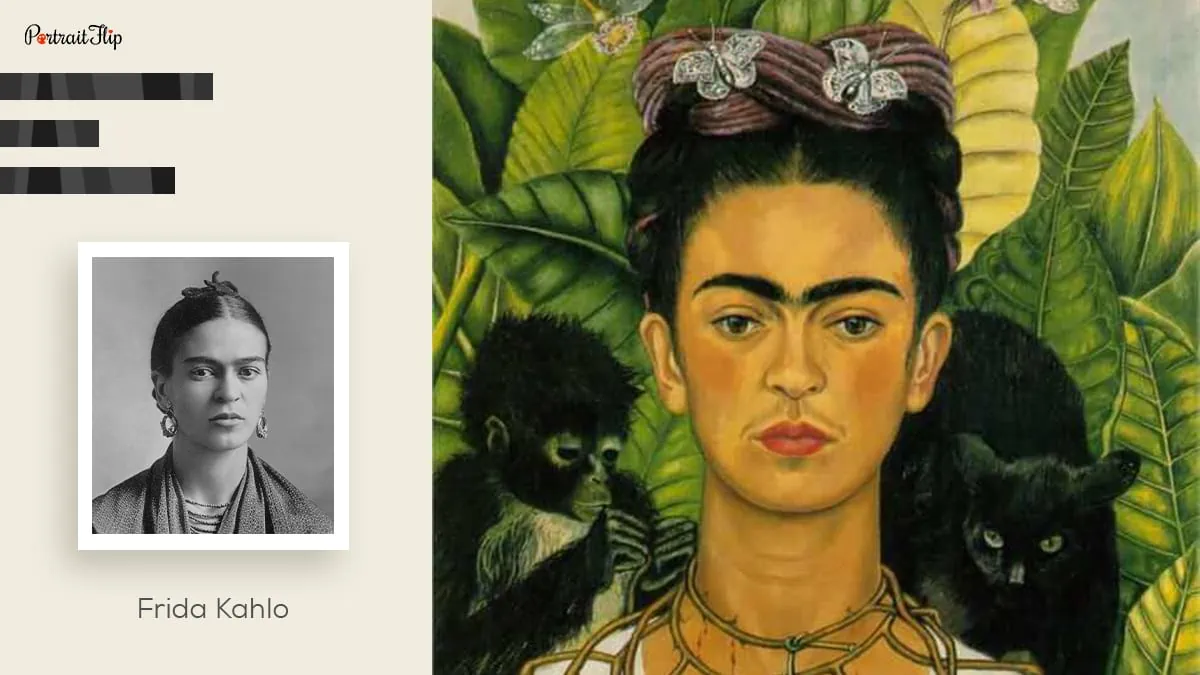 famous female painter, Frida Kahlo and her artwork