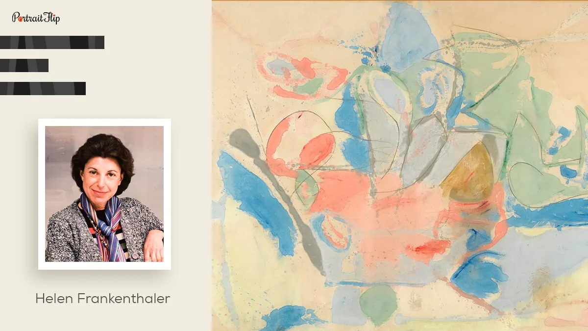 famous female painter, Helen Frankenthaler and her artwork
