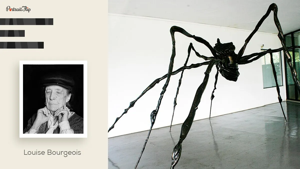 famous female painter, Louise Bourgeois and her artwork
