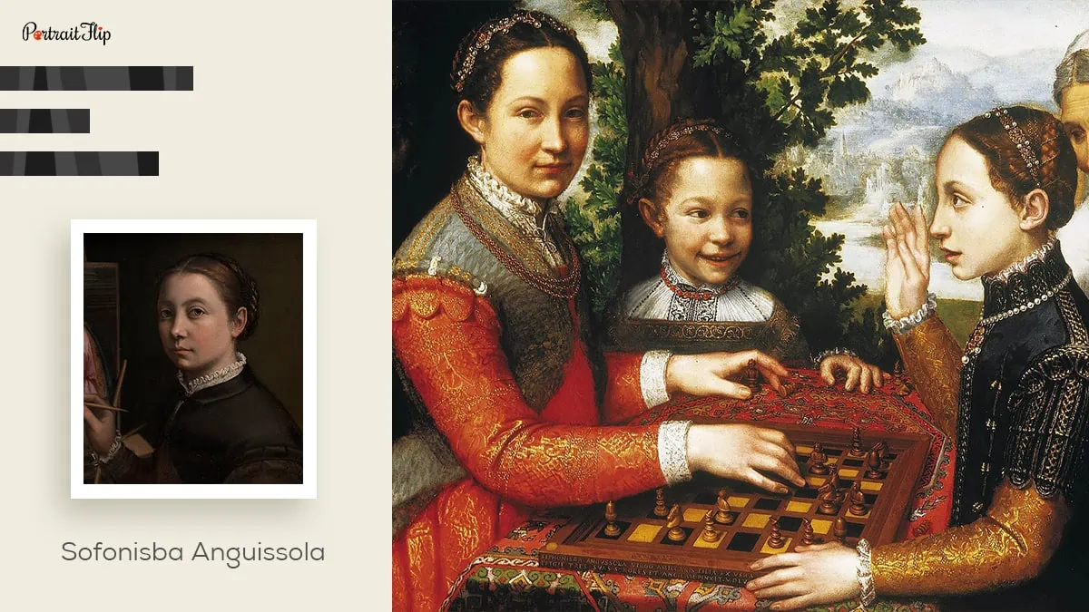 famous female painter, Sofonisba Anguissola and her artwork
