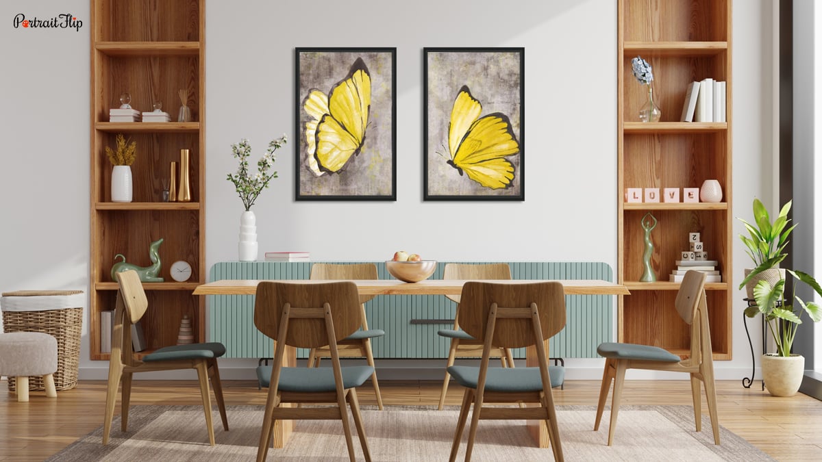 Butterfly wall art that is one of the home decor painting