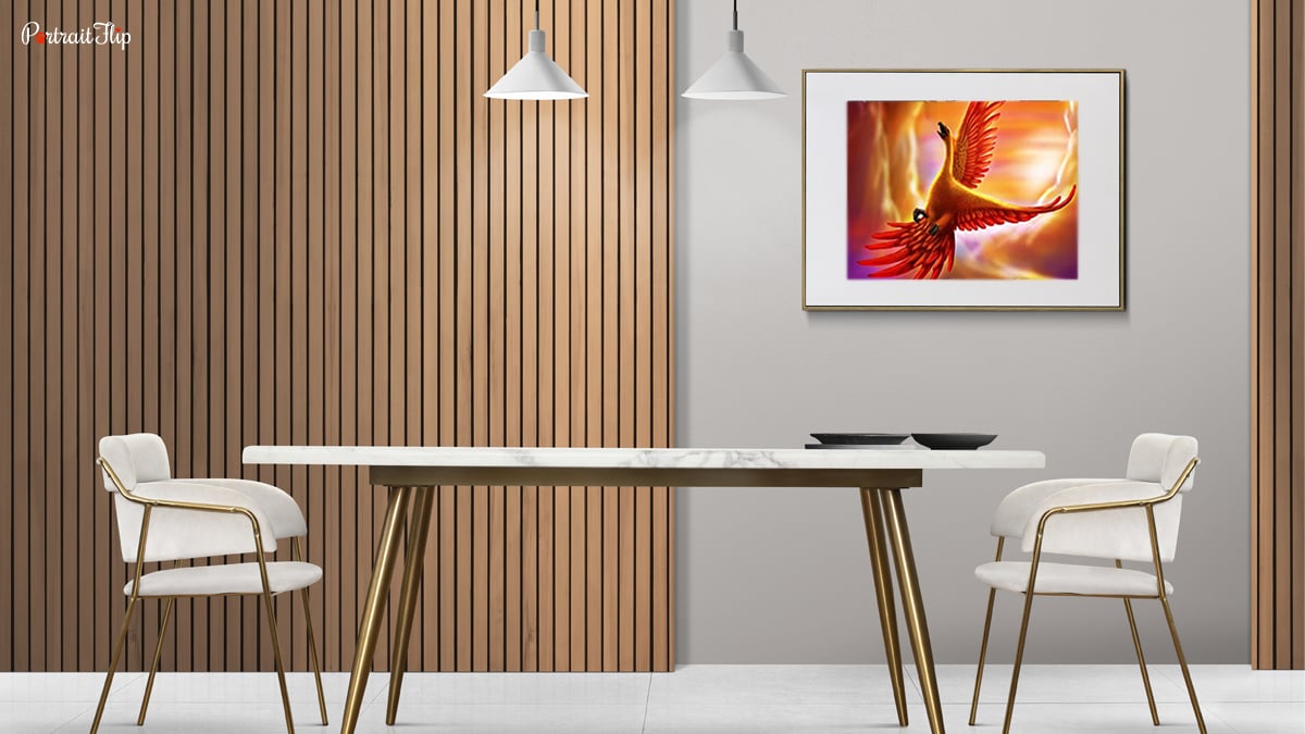 Phoenix wall art as one of the home decor painting