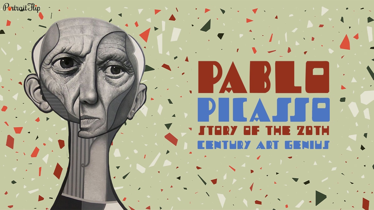 Am abstract art of Pablo Picasso's face.