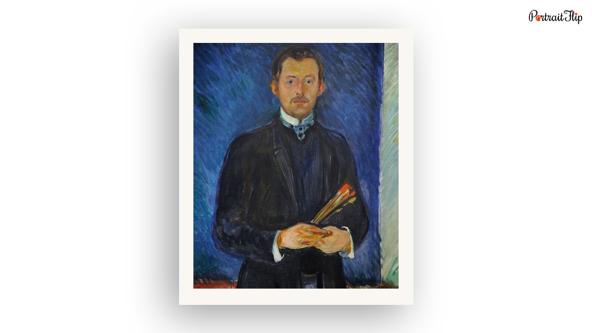 A self-portrait of Edvard Munch. 
