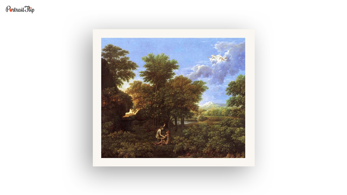 A famous landscape painting by Nicolas poussin called the Spring, or the Earthly paradise